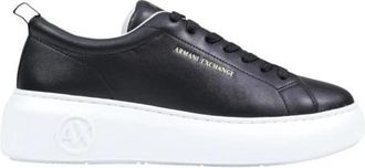 A|X Armani Exchange Sportieve leren slip-on sneakers met veters - Dames - Sneakers - Zwart - 35 EU - Leer - Schoenen