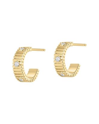 Electric Picks 14K Plated Cz Cornelia Huggie Hoops