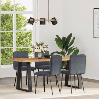 vidaXL Vidaxl - Sillas De Comedor 4 Unidades Terciopelo Gris Oscuro