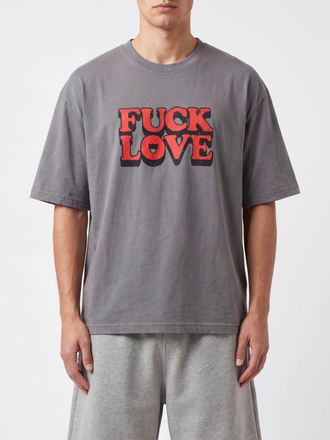 HTC T-shirt relaxed fit in cotone con stampa slogan frontale