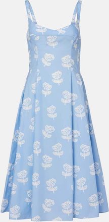 Marni Abito midi in cotone con stampa floreale