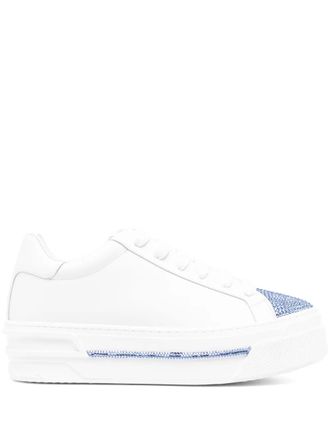 Rene Caovilla crystal-embellished sneakers - White
