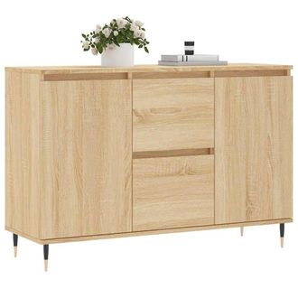 Berkfield Home Sideboard Sonoma Oak 104x35x70 cm Engineered Wood in Tan | Size: 104 x 35 x 70 cm