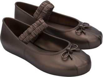 Melissa Sophie Scrunch Mary Jane Flat in Bronze at Nordstrom, Size 10