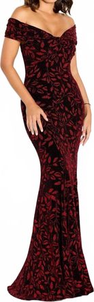 Cameron Blake Mother Of The Brideevening Dress In Black/red