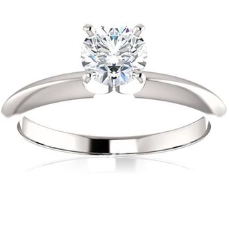 Pompeii3 1/2 Ct Lab Grown Diamond Solitaire Engagement Ring 14k White Rose or Yellow Gold