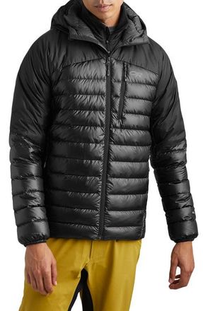 Outdoor Research Helium Water Resistant Hooded 800 Fill Down Jacket in Black at Nordstrom, Size Xxx-Large