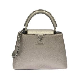 Louis Vuitton Pre-owned Capucines BB Leder Handtas - Dames - Vintage Handtas - Grijs - ONE Size - Leer - Vintage