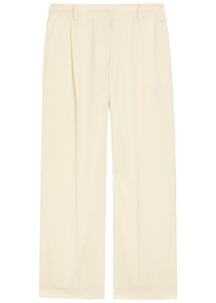 La DoubleJ LA Double J Loose Pleated Wide-leg Wool Trousers - Ivory - 48 (UK16 / XL)