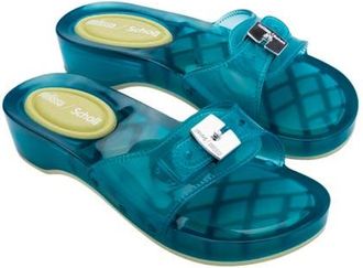 Melissa x Scholl Pescura Platform Slide Sandal in Transparent Blue at Nordstrom, Size 10