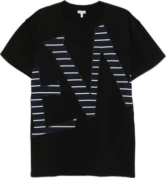 Loewe T-shirt con logo a righe - Nero