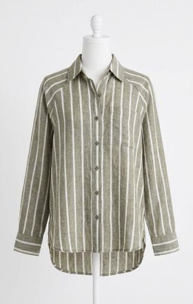 Z Supply Perfect Linen Striped Top In Black