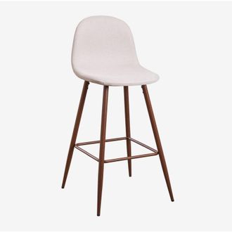 Sklum Sklum - Pack de 4 Taburetes Altos Glamm Beige Crema Madera Oscura