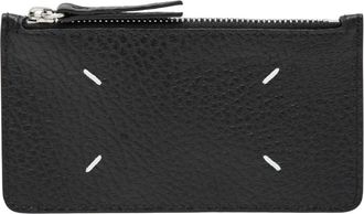 Maison Margiela Card Holder Zip EW - Heren - Portefeuilles - Zwart - ONE Size - Leer - Accessoires