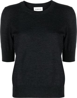 P.A.R.O.S.H. round-neck fine-knit top - women - Cashmere/Wool/Spandex/Elastane - L - Grey