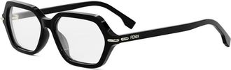 Fendi Innovatieve pentagonale vorm acetaat zonnebril - unisex - Brillen - Zwart - ONE Size - Accessoires