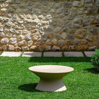 Plust Mesita Baja Redonda Dise&ntilde;o Moderno Terraza Jard&iacute;n Fade T1-c Color: Beige