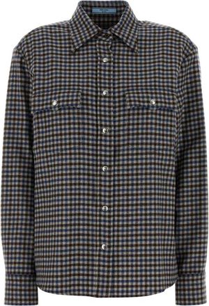 Prada Black Regular Embroidered Shirt