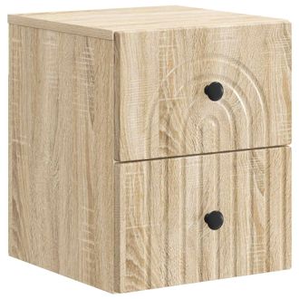 vidaXL Mesita De Noche De Pared Roble Sonoma 33 X 34,5 X 40 Cm Vidaxl