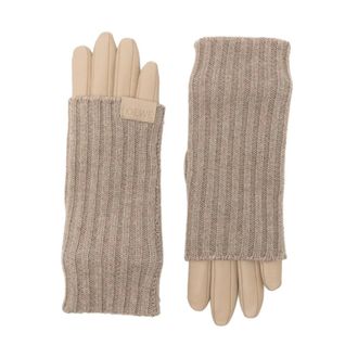 Loewe Gloves, female, Beige, Size: 7 IN Gloves in Wool Blend