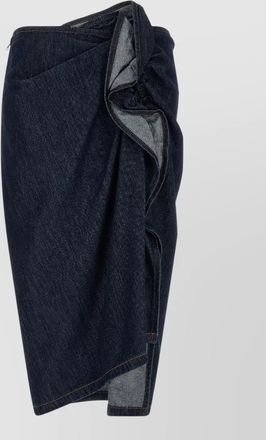 Dries Van Noten asymmetric draped denim skirt