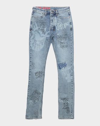 Ksubi Men & apos;s Van Winkle Graffiti Print Skinny Jeans