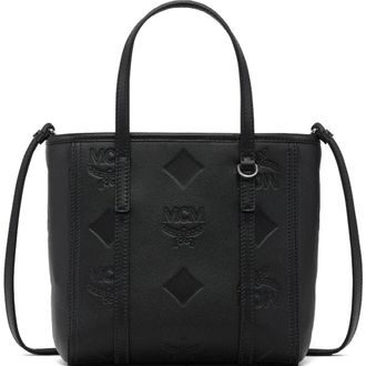 MCM Mini Toni Top-Zip Shopper in Maxi Monogram Leather in Black at Nordstrom