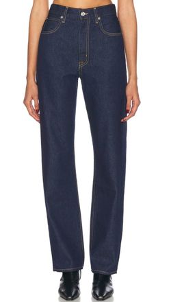 Slvrlake Denim Womens London High Rise Straight Leg Jeans In Midnight Mile