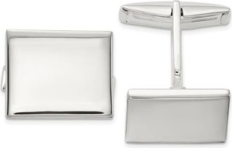 Diamond2Deal Sterling Silver Polished Rectangle Cuff Links