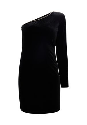 Faina Mini-jurk met &eacute;&eacute;n schouder Dames zwart