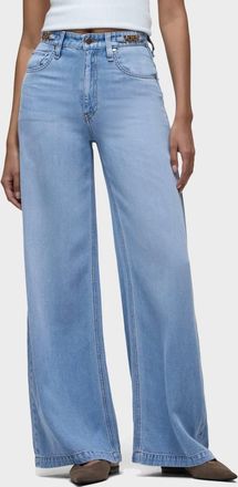 Hudson James Accent Hardware Wide Leg Jeans In One Wish