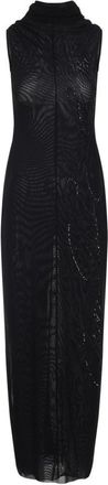 Jean Paul Gaultier Black Mesh Long Dress With Sequins