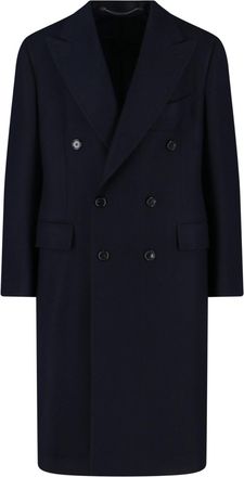 Cesare Attolini Double-Breasted Black Wool