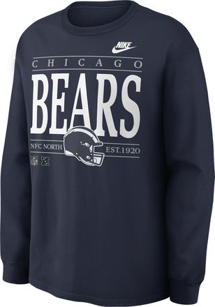 Nike Chicago Bears Rewind Max90 Nike Mens NFL Long-Sleeve T-Shirt in Blue | 04T941LQ7Q-SD5