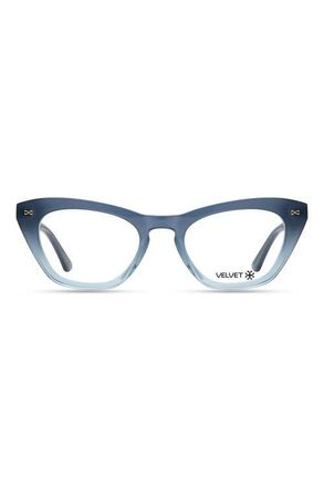 Velvet Eyewear Stevie 51mm Cat Eye Optical Glasses in Ocean Blue Fade at Nordstrom