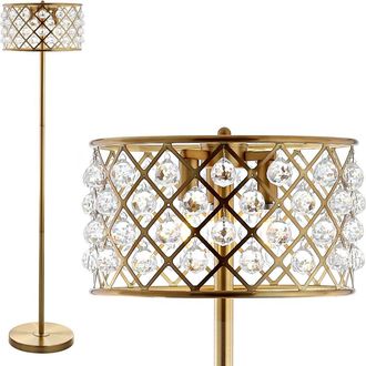 Jonathan Y Designs Elizabeth 60 Crystal/Metal LED Floor Lamp in Brass Gold at Nordstrom