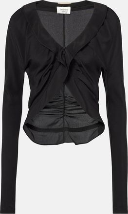 Saint Laurent Blusa in seta con volant
