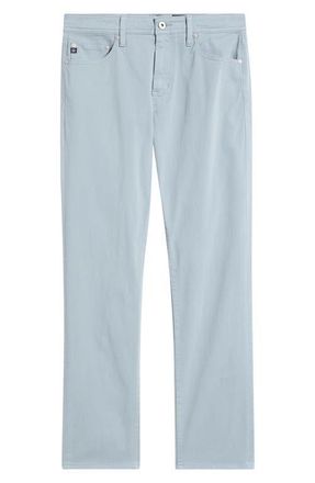 AG - Adriano Goldschmied Everett Stretch Sateen Slim Straight Pants in Soft Sky at Nordstrom, Size 40 X 32