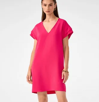 Trina Turk Sadora Short-Sleeve Dress In Forrest Rose