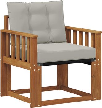 vidaXL Sof&aacute; De Exterior Madera De Acacia S&oacute;lida Gris Natural Y Claro Vidaxl