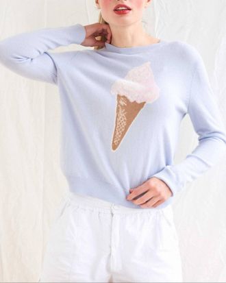 JUMPER 1234 Ice Cream Crew Sweater In Pale Blue
