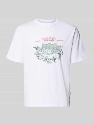 Jack & Jones Jack & Jones T-Shirt mit Label-Print Modell NIAGARA in Weiss, Gr&ouml;&szlig;e XXL