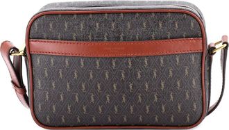 Saint Laurent Le Monogramme Camera Bag Monogram All Over gecoat canvas en leren kleine crossbodytas - Bruin