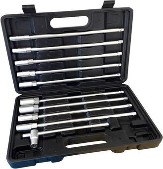 Trade Shop Trade Shop - Set 11 Pz Chiavi Chiave A T Esagonali Extra Lunghe 9 Bussole 8-19mm Zt5011