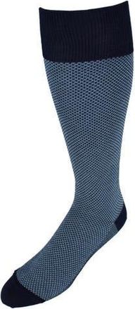 Trafalgar Store Clayton Birdseye Over The Calf Mercerized Cotton Socks in Light Blue And Navy Blue at Nordstrom