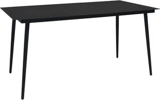 vidaXL Mesa De Comedor De Jard&iacute;n Acero Y Vidrio Negra 190x90x74 Cm Vidaxl
