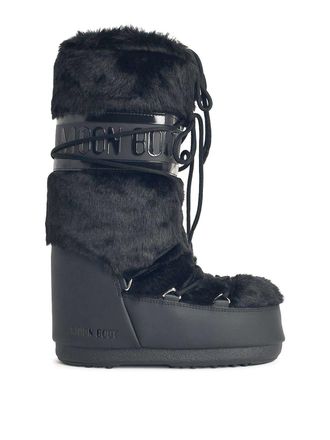 Moon Boot Black Faux Fur Boots