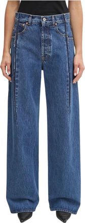 VETEMENTS Cut Reconstructed Jeans - Dames - Loose Fit Jeans - Blauw - W26 - Katoen - Jeans