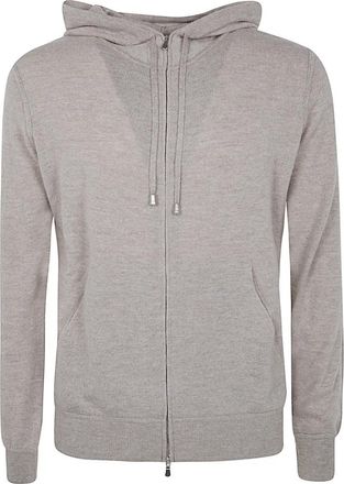 FILIPPO DE LAURENTIIS Kasjmierwol Zip Hoodie - Heren - Vesten met rits - Beige - 2XL - Wol - Hoodies & sweatvesten