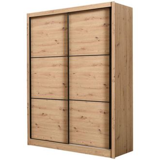 Dmora Guardaroba Grande Faedis, Armadio Camera da Letto Appendiabiti, 5 Ripiani, Apertura Scorrevole, 166x215.5h cm Marrone Rovere Nodi
